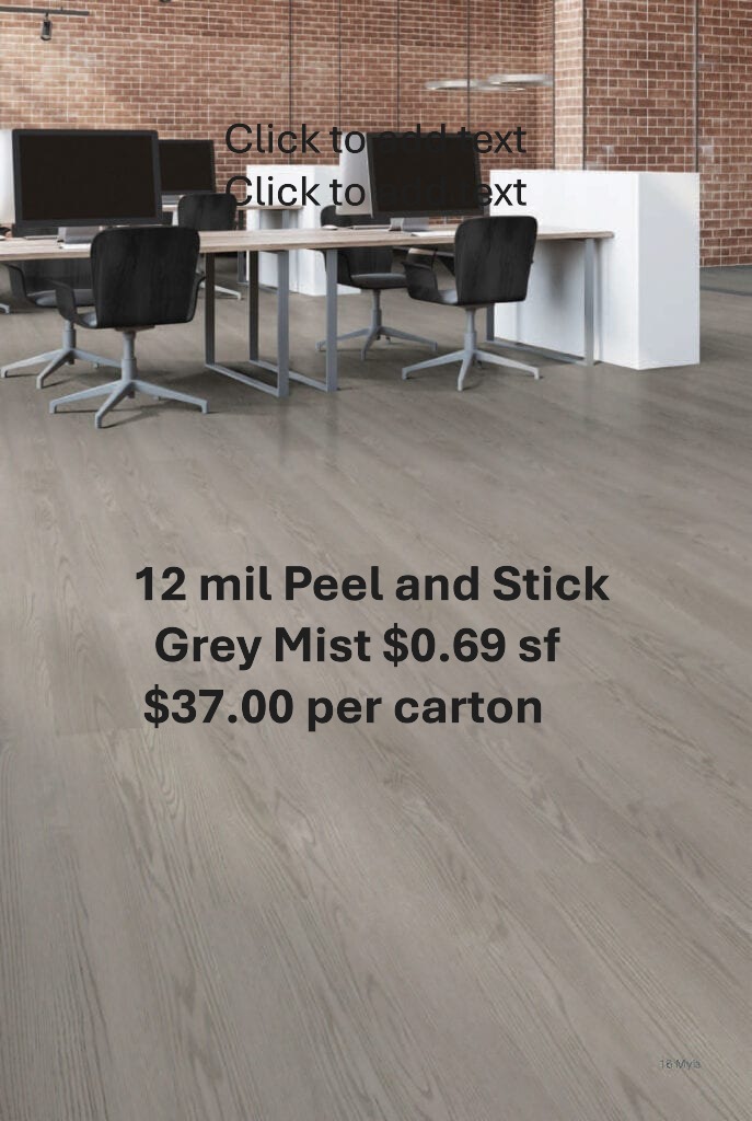 Flooring Store Near Russellville, Alabama Grey Mist 12mil LVP flooring Peel n Stick D.I.Y.