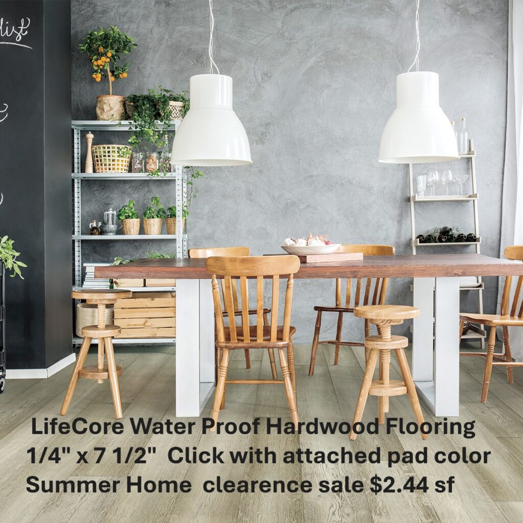 Lifecore Waterproof Engneered Hardwood Flooring in the color Summer Home