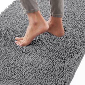 gorilla grip bath rug 24x17 thick soft absorbent chenille rubber backing quick dry microfiber mats machine washable rugs