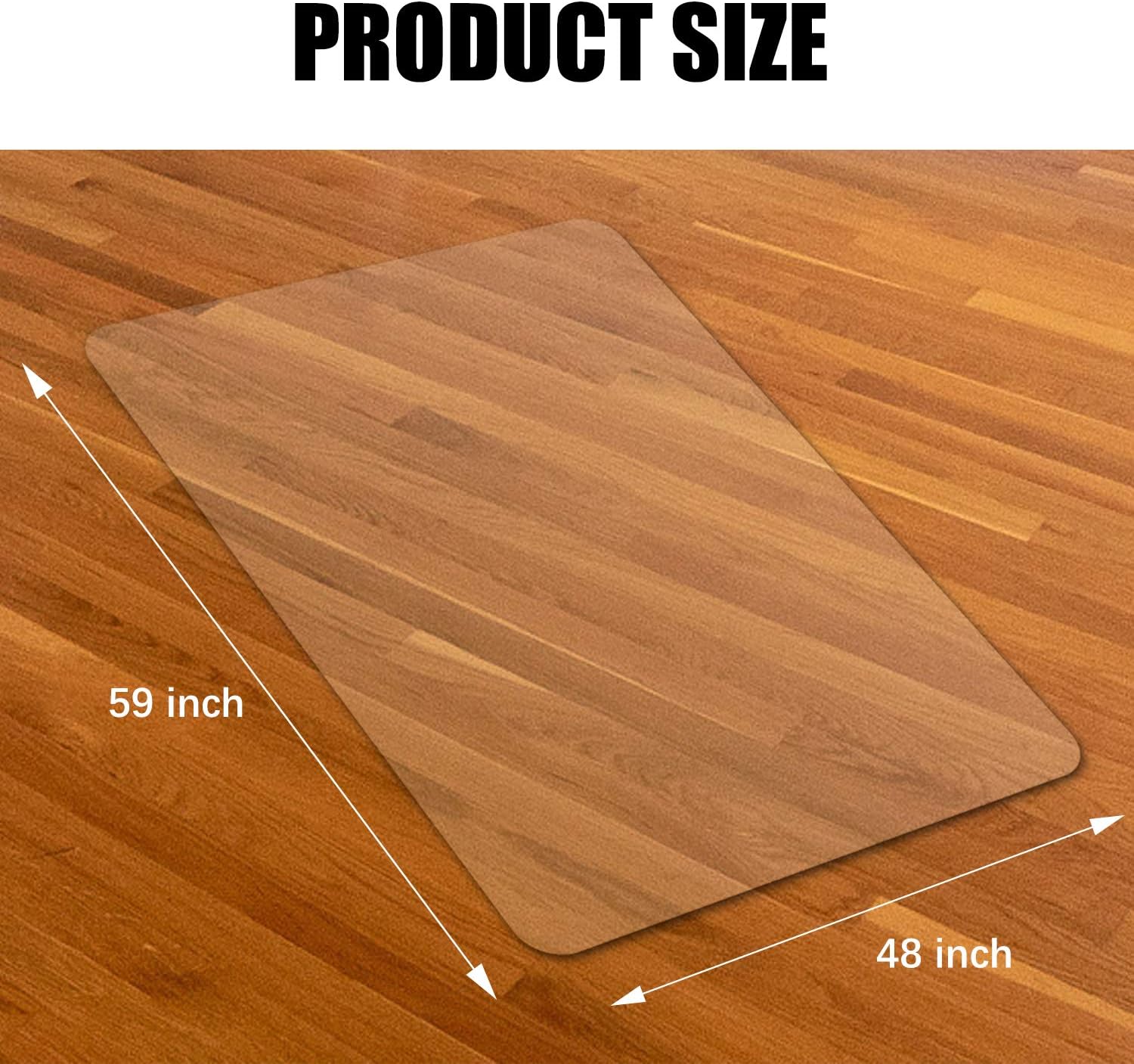 Kuyal Clear Chair Mat, Hard Floor Use, 48 x 30 Transparent Office Home Floor Protector mat Chairmats (30 X 48 Rectangle)