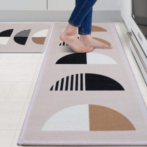 mayhmyo boho kitchen rugs 2 piece rubber kitchen rugs and mats non skid washable grey kitchen runner rug set anti fatigu