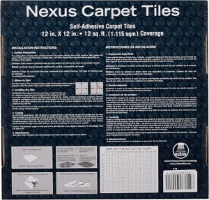 nexus self adhesive 12 inch carpet floor tiles 12 tiles 12 x 12 smoke grey peel stick diy flooring for kitchen dining ro 1