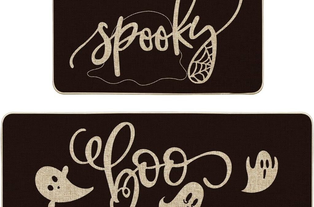 Artoid Mode Spooky Spider Web Ghosts Boo Decorative Kitchen Mats Set of 2 Review