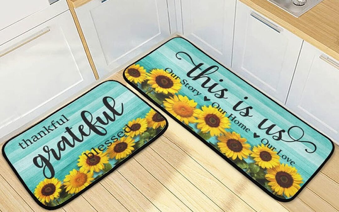 Sunflowers Turquoise Kitchen Rugs Review