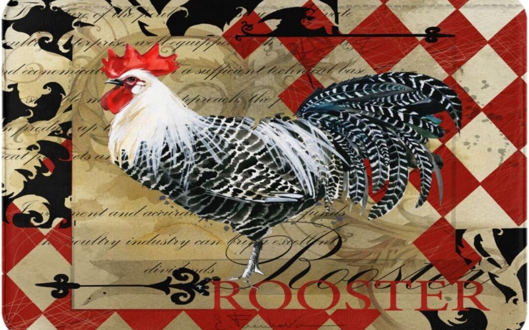Retro Rooster Chicken Farmhouse Poker Card Pattern Indoor Doormat Bath Rugs Non Slip Review